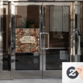 Land Kerstmis Venster Cling Raamsticker (Kantoordeur)