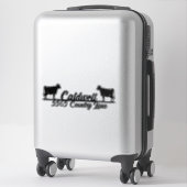 Land Koe Gepersonaliseerde Mailbox Adres Sticker (Koffer)