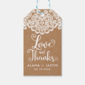 Land Kraft en kant bruiloft gunst Label Cadeaulabel (Voorkant)