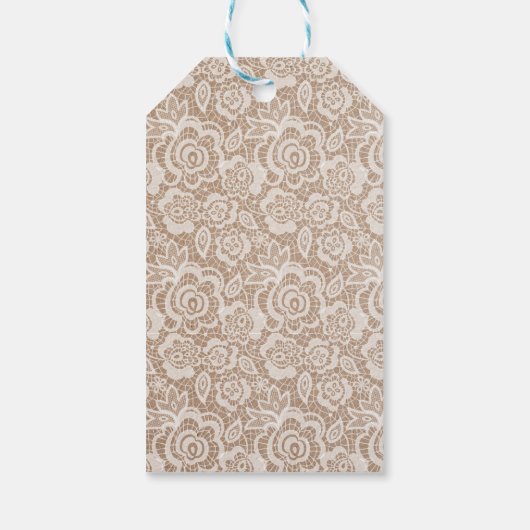 Land Kraft en kant bruiloft gunst Label Cadeaulabel (Achterkant)