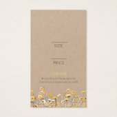 Land Kraft Wildflower Retail Prijs Label Visitekaartje (Achterkant)