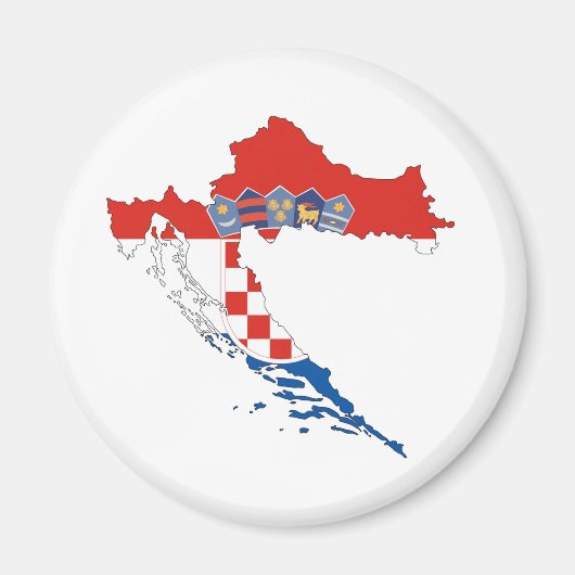 land kroatië - vlag plattegrond silhouet magneet (Voorkant)