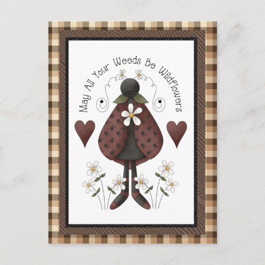 Land Ladybug cartoon leuk briefkaart (Voorkant)