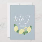 Land Lemon Boho Blush Blue Engagement Party Kaart (Achterkant)