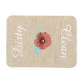 Land Linen Red Peonies Dishwasmachine Magnet Magneet (Horizontaal)