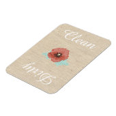 Land Linen Red Peonies Dishwasmachine Magnet Magneet (Linkerzijde)
