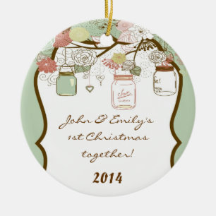 Land Mason Jar Gepersonaliseerde naam Ornament