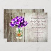 Land Mason Jar Hydrangea Wedding Invitation Kaart (Voorkant / Achterkant)