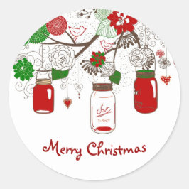 Land Mason Jar Kerst sticker