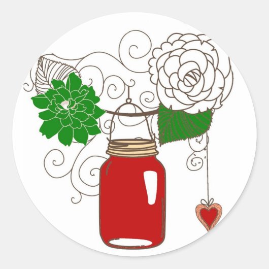 Land Mason Jar Kerst sticker (Voorkant)