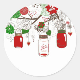 Land Mason Jar Kerst stickers