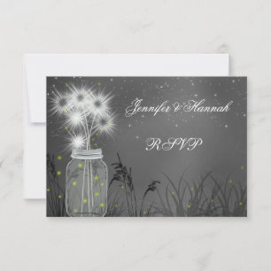 Land Mason Jar, Paardenbloemen, krijtbord RSVP Kaartje
