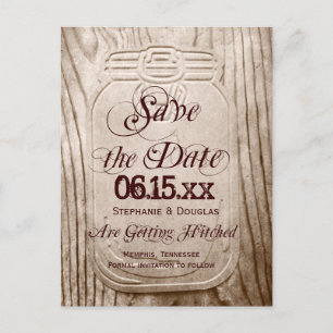 Land Mason Jar Rustic Save the Date Briefkaarten