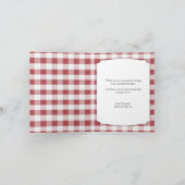 Land Mason Pot Daisy Rood Gingham Bedankt kaart (Binnen)