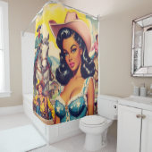  land meisje illustratie douchegordijn (In situ)