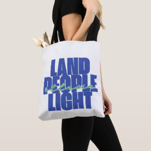 Land mensen licht   St Lucia Blauwe en groene teks Draagtas