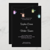 Land met kleurcode Mason Jars Black Wedding Kaart (Voorkant / Achterkant)