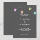 Land met kleurcode Mason Jars Gray Wedding Kaart (Voorkant / Achterkant)