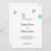 Land met kleurcode Mason Jars White Wedding Kaart (Voorkant / Achterkant)