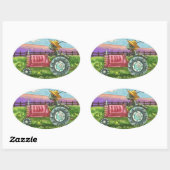 LAND MIER BOERDERIJ BUG OP TRACTOR STICKER Ovaal V (Vel)