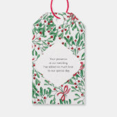 Land Mistletoe Waterverf Handgeschilderd Cadeaulabel (Achterkant)