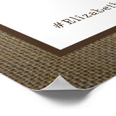 Land Monogram Boom Burlap Bruiloft Welkom Poster (Hoek)