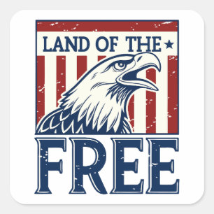 Land of the Free - Amerikaanse adelaar Vierkante Sticker