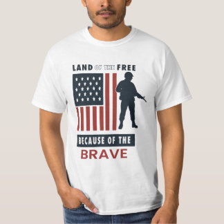 Land of the Free Because of the Brave Patriotic T-shirt