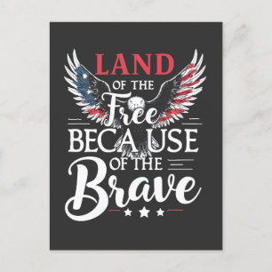 Land of the Free beroemd gemaakt door The Brave Ve Briefkaart