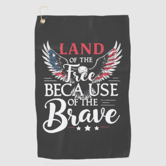 Land of the Free beroemd gemaakt door The Brave Ve Golfhanddoek