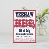 Land op 4 juli Picnic BBQ Kaart (Staand voorkant)