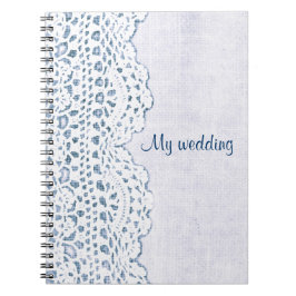 land op de burlap met mijn trouwboek notitieboek