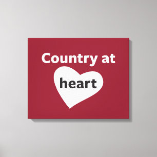Land op het hart canvas afdruk