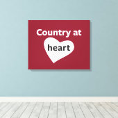 Land op het hart canvas afdruk (Insitu (Houten vloer))