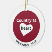 Land op het hart keramisch ornament (Links)