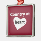 Land op het hart metalen ornament (Links)