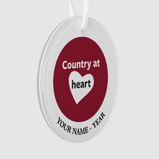 Land op het hart ornament (voorkant)