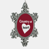 Land op het hart tin sneeuwvlok ornament (Links)