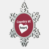 Land op het hart tin sneeuwvlok ornament (Rechts)