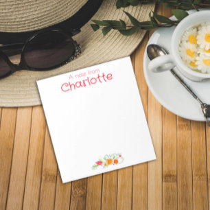 Land oranje rode wilde bloem waterverf Notitieblok