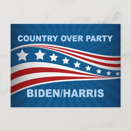 Land over partij Biden Harris Briefkaart (Voorkant)