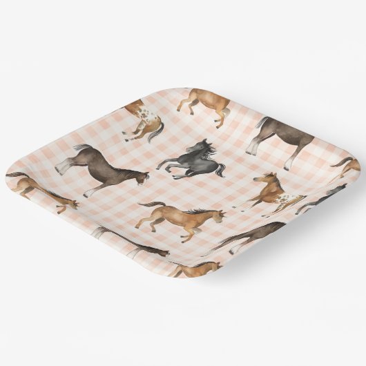 Land Paard Papier Borden Papieren Bordje (Gebogen)