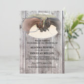 Land Paarden Grijs Barnboard bruiloft Kaart (Staand voorkant)