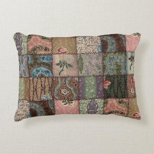 Land patchwork quilt, 3D textuur. Accent Kussen