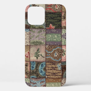 Land patchwork quilt, 3D textuur. iPhone 12 Hoesje