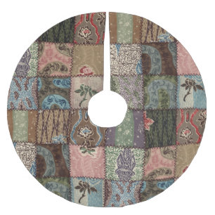 Land patchwork quilt, 3D textuur. Kerstboom Rok