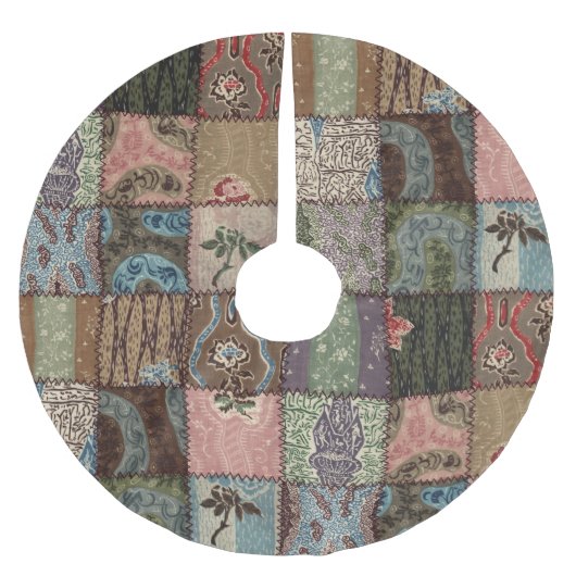 Land patchwork quilt, 3D textuur. Kerstboom Rok (Voorkant)