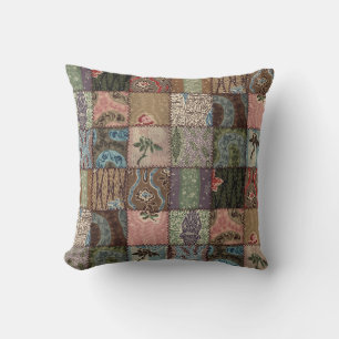 Land patchwork quilt, 3D textuur. Kussen