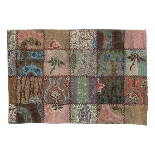 Land patchwork quilt, 3D textuur. Kussensloop