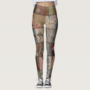 Land patchwork quilt, 3D textuur. Leggings